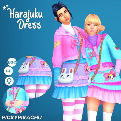 Los Sims 4 Mods, Sims Background, Harajuku Dress, Kawaii Outfits, Background Characters, Pin Crafts, Play Sims 4, Sims Packs, Sims 4 Mm Cc