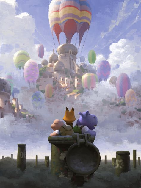 Gorgeous Oscar-nominated short 'The Dam Keeper' to become gorgeous graphic novel series- | EW.com The Dam Keeper, Robert Kondo, Tonko House, Floating City, Color Script, Visual Development, Environment Design, Environment Concept Art, Character Design References