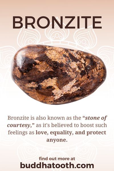 One of the bronzite properties is its power to bring inner peace and enable the owner to eliminate negative emotions. But let�s dive deeper into bronzite meaning and facts about this stone. Healing Crystals For You, Feelings Of Love, Crystals For Manifestation, Crystal Guide, Gemstone Properties, Metaphysical Healing, Crystals Healing Properties, Spiritual Crystals, Brown Stone