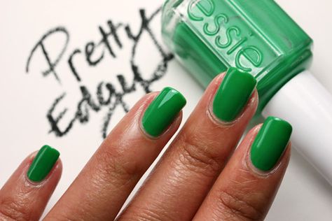 Pretty Edgy Latest Nail Colours, Pretty Edgy, Red Ombre Hair, Essie Polish, Summer Nail Polish, Green Polish, Winter Green, Art Enthusiast, Makeup And Beauty Blog