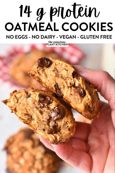 Protein Oatmeal Cookies, Easy Oatmeal Cookies, Oatmeal Protein Cookies, Protein Breakfast Cookies, Vegan Protein Cookies, Protein Powder Cookies, Peanut Butter Protein Cookies, High Protein Cookies, Oatmeal Cookies Easy