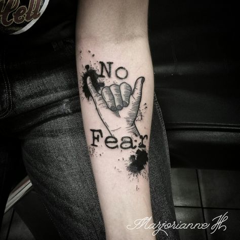 No fear tattoo by Marjorianne Fear Symbol Tattoo, Fear No Man Tattoo, No Fear Tattoo, Fear Tattoo, Good Tattoo Quotes, Fear No Man, Man Tattoo, Fear Quotes, Love Articles