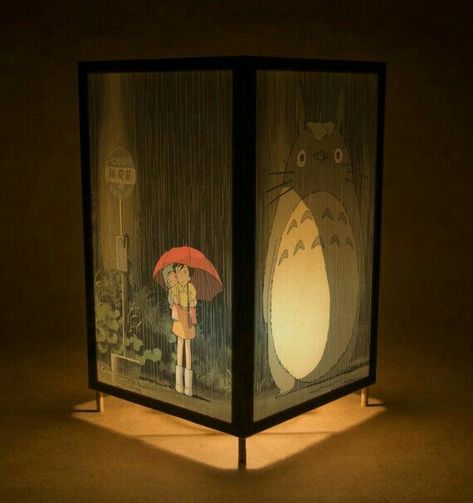 Totoro Lamp, Shoji Lamp, Luminaria Diy, Totoro Art, Studio Ghibli Movies, Hans Wegner, Night Light Lamp, Ghibli Movies, Ghibli Art