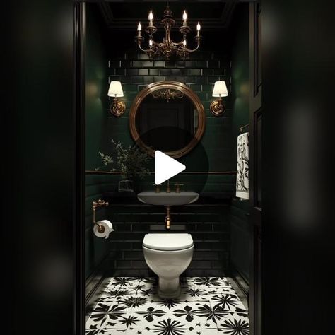 TikTok · CourtneyRayInteriors Spooky Bathroom, Moody Bathroom, Mountain Home, Bathroom Makeover, My Heart, Bathroom Decor, Bathrooms, Color