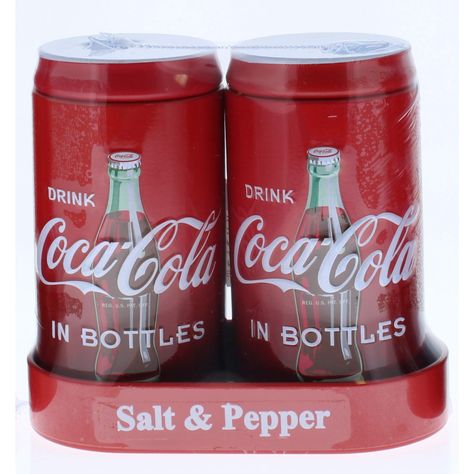 PRICES MAY VARY. Coca-Cola Salt and Pepper Shakers with Caddy, licensed by Coca-Cola Company. Coca Cola Merchandise, Coca Cola Store, Cocoa Cola, Coca Cola Kitchen, Coca Cola Decor, Cherry Coke Can, Coca Cola Drink, Coke Cola, Coke Bottle