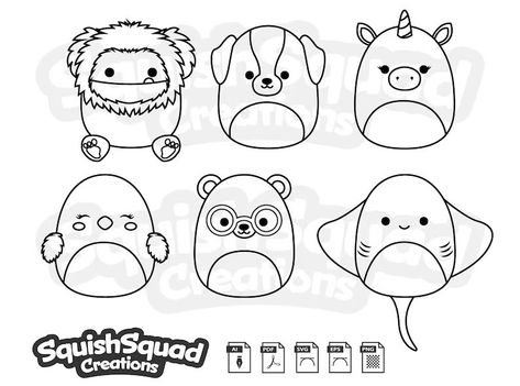 Squishmallows Tattoo, How To Draw Squishmallows, Squishmellow Drawings, Squishmallow Embroidery, Squishmallow Svg, Squishmallows Drawing, Cute Squishmallows, Squish Squad, Fall Bloxburg