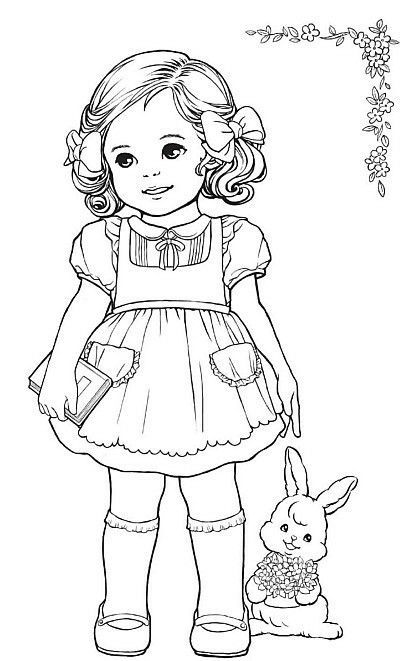 Doll Drawing Cute, Illustration For Kids, Free Kids Coloring Pages, Doll Drawing, Vintage Coloring Books, Vintage Paper Dolls, Cute Coloring Pages, Art Drawings For Kids, Coloring Book Art