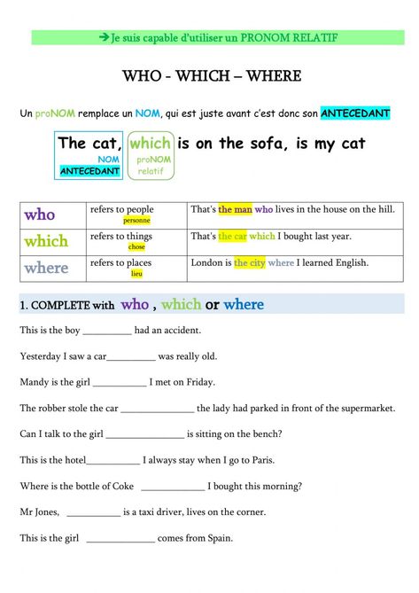 Relative Clauses Worksheets, Clauses Worksheet, Infinitive Phrases, Time Word Problems, Relative Clauses, Relative Pronouns, Grammar Exercises, Alternative Names, English Grammar Worksheets