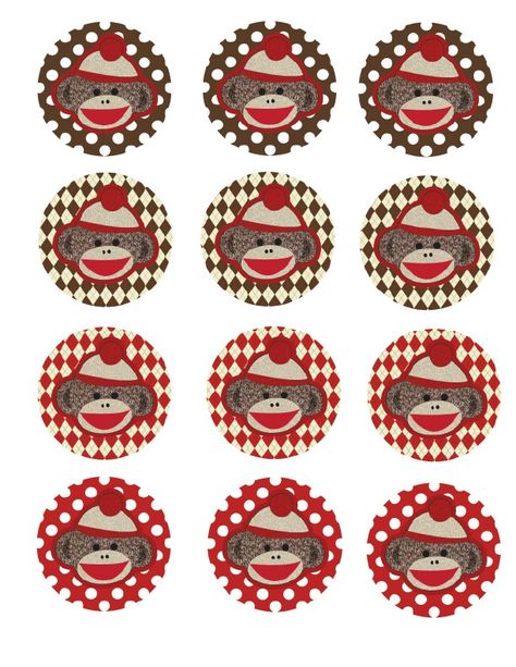 Sock monkey party circles Sock Monkey Birthday Party, Sock Monkey Party, Sock Monkey Birthday, Sock Monkey Baby, Monkey Birthday Parties, Monkey Party, Monkey Monkey, Monkey Baby Shower, Monkey Cake