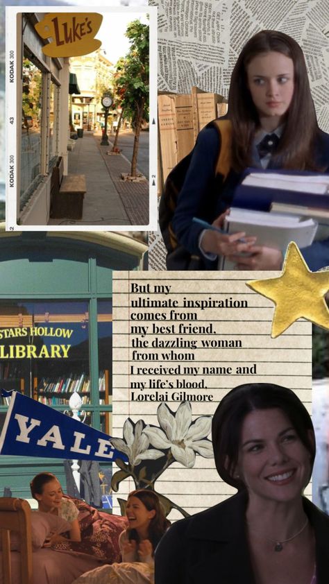 #gilmoregirls #rory #loreali #yale #journalism #starshollow #moodboard #collage Yale Journalism, Stars Hollow, Lorelai Gilmore, Dream School, Rory Gilmore, Alter Ego, Gilmore Girls, Night Life, Aesthetic Wallpapers