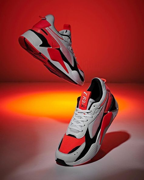 Sunrise vibes with the @PUMA RS-X Reinvention 🌇 #shoesoftheday  from @FinishLine's closet #puma Baseball Poses, Concept Sneakers, Shoe Advertising, Puma Rs X, Puma Rs-x, Shoes Ads, Puma Rs, Shoes Photography, Walker Shoes