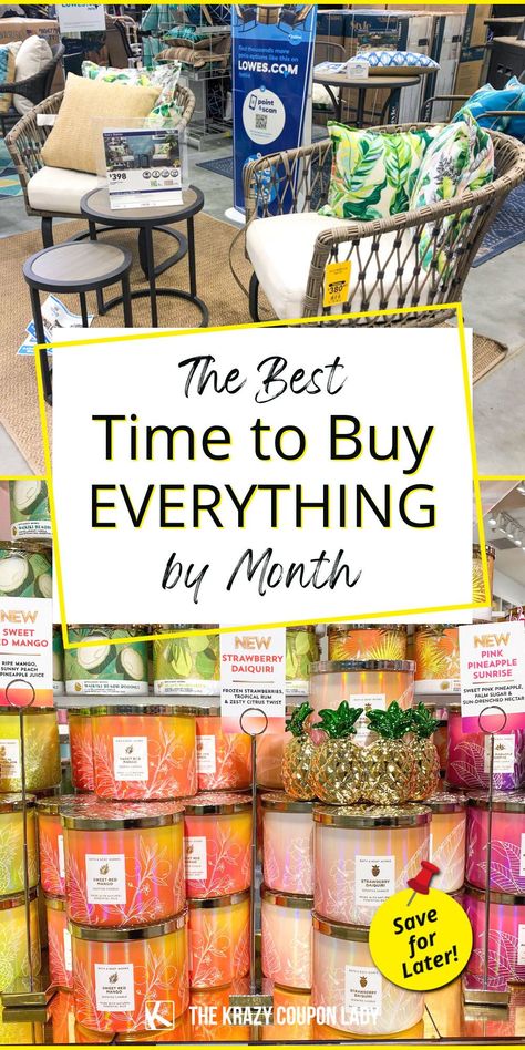 Things You Should Make Instead Of Buy, What To Buy In January, Month Of May Decorating Ideas, Things To Make Instead Of Buying, When To Buy Things, Cheap Furniture Where To Buy, Best Time To Buy Things, Money Saving Ideas, Stock Pile