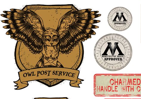 Harry Potter Themed Package Stickers Harry Potter Day, Owl Printables, Post Sticker, Harry Potter Owl, Harry Potter Bday, Hogwarts Christmas, Harry Potter Stickers, Owl Post, Harry Potter Classroom