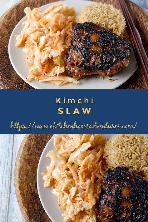 Kimchi Slaw Recipes, Bon Chon, Kimchi Slaw, Unique Side Dishes, Cheesy Mac And Cheese, Friends Recipes, Slaw Recipes, Cookout Food, Homemade Salads