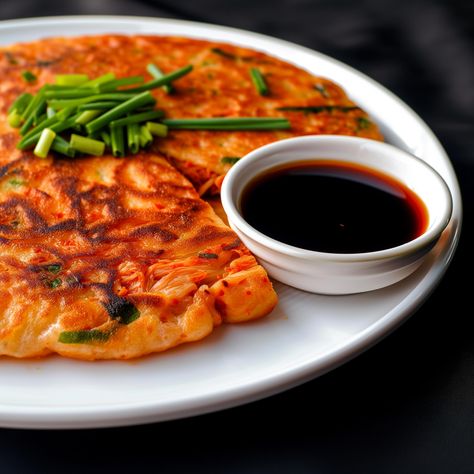 Spicy Kimchi Pancake (Kimchijeon) Non Spicy Kimchi Recipe, Kimchi Pancakes Korean, Spicy Kimchi Ramen, Kimchi Pajeon, Kimchi Tuna Pancake, Kimchi Pancake, Kimchi, Korean Food, Home Cooking