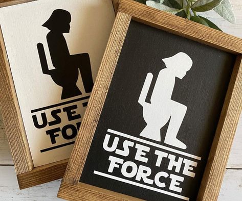 Disney House Ideas, Projet Cricut, Star Wars Bathroom, Use The Force, Disney House, Engraving Projects, Clever Comebacks, Star Wars Halloween, Jungle Nursery