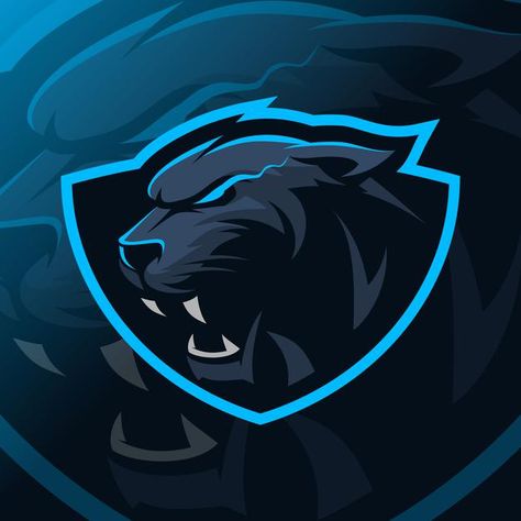 Panther mascot esport logo Premium Vecto... | Premium Vector #Freepik #vector #logo #shield #gaming-logo #mascot Panther Logo Design Ideas, Panther Mascot Logo, Game Logo Design Ideas, Panther Logo Design, Pantera Logo, Black Panther Face, Panther Mascot, Logo Shield, Logo Gaming