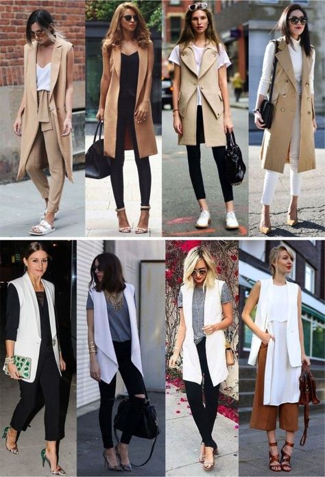 Long Vest Office Outfit, Long Vests Outfit, Long Vest Summer Outfit, Long Vest Outfit, Maxi Vest, Long Sleeveless Vest, Sleeveless Blazer, Long Vest, Mode Chic