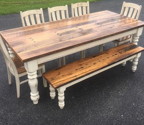 Chunky Pine Farmhouse Legs 5 x 5 x 29 Set of 4 Stain | Etsy Lodge Furniture, Farmhouse Table Legs, Rustic Kitchen Tables, Houses Interior, Farmhouse Dining Room Table, Pine Dining Table, Making Furniture, Farmhouse Kitchen Tables, House Remodeling