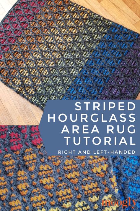 Intermeshing Crochet Patterns, Crochet Area Rug Pattern Free, Crochet Area Rug, Diy Crochet Rug, Make A Rug, Crochet Mat, Rug Tutorial, Crocheting Ideas, Crochet Inspo