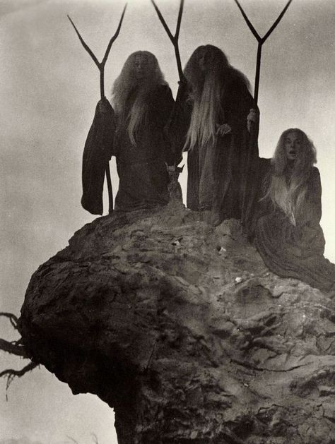 the 3 Witches in "Macbeth" (1948) directed by Orson Welles Weird Sisters, Three Witches, Foto Transfer, Oh My Goddess, Orson Welles, Baba Yaga, Gothic Steampunk, Season Of The Witch, Witchy Woman