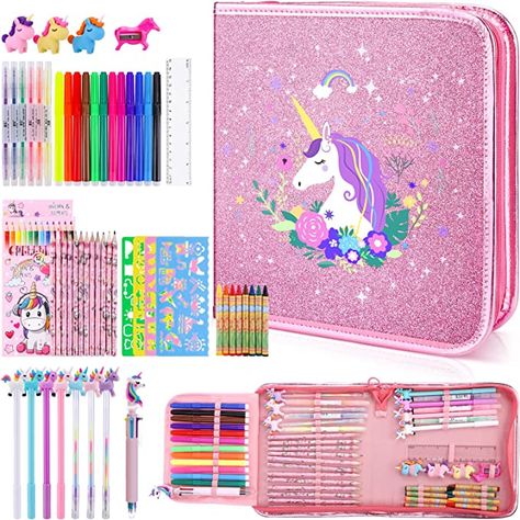 Scented Markers, Art Supplies For Kids, Unicorn Pencil, Unicorn Pencil Case, Art Sets For Kids, School Pencil Case, Crayon Drawings, Glitter Unicorn, Art Pens And Markers