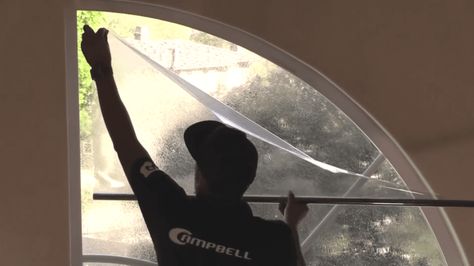 How To Remove Old Window Tint From House & Building Windows - Campbell Window Film How To Remove Window Tint Film, Jalousie Window, Sun Window, Building Windows, Tinted House Windows, Taken Film, Solar Windows, Frosted Glass Window, Water Paper