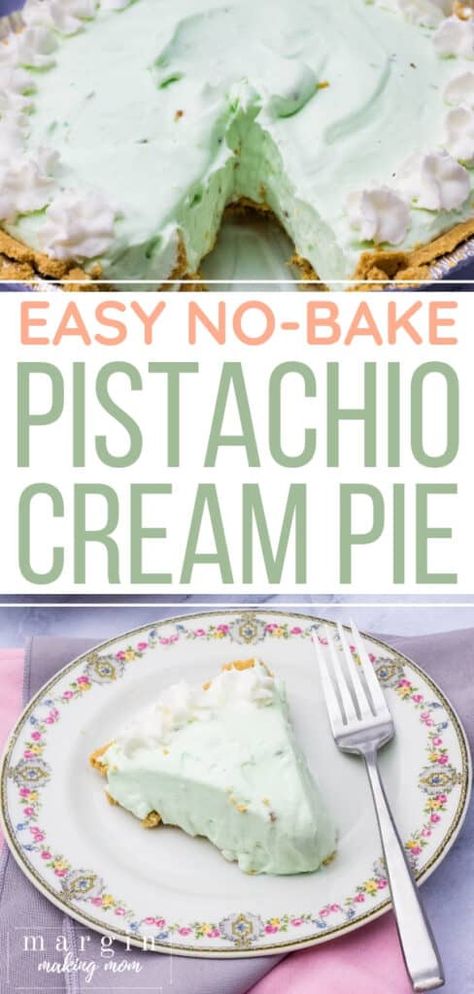 Pistachio Pie, Pistachio Dessert Pudding, Cool Whip Pies, Easy Cream Pie, Pudding Pie Recipes, Cool Whip Desserts, Pistachio Dessert, Pistachio Recipes, Fluff Desserts