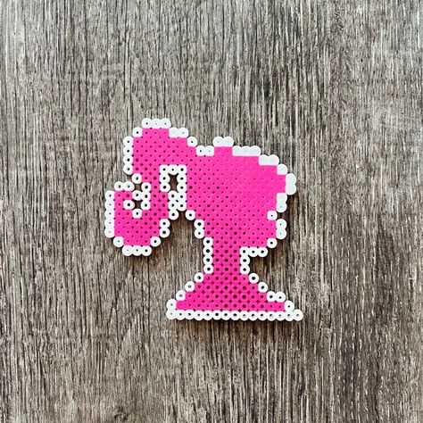 Retro Barbie Doll Magnet Pink Collectible Perler Beads Gift Handmade With Perler Beads Measures 4 X 4 1/4 Inches This Is A Handmade Unique Item Please Examine Pictures Carefully Bundle To Save!!!! Or Like Items And I Will Send Offer Thank You! Christmas Shoes Diy, Retro Barbie, Pearl Beads Pattern, Easy Perler Beads Ideas, Perler Crafts, Diy Perler Bead Crafts, Diy Perler Beads, Melting Beads, Perler Beads Designs