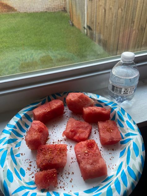 watermelon and tajin so fire Food Inspo, Watermelon, Snacks