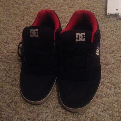 DCs red and black They are old and a lil beat up DC Shoes Sneakers Chunky Dc Shoes, Red Dc Shoes, Dcs Shoes, Dc Shoes Aesthetic, Oc Shoes, Dc Outfits, Dc Sneakers, Red Dc, Pretty Shoes Sneakers