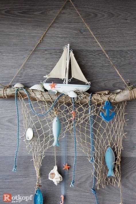 Nautical Decor Diy, Beach Crafts Diy, Seashell Art Diy, Beach Themed Crafts, Deco Marine, Driftwood Art Diy, Seashell Wall Art, Nautical Crafts, Driftwood Projects