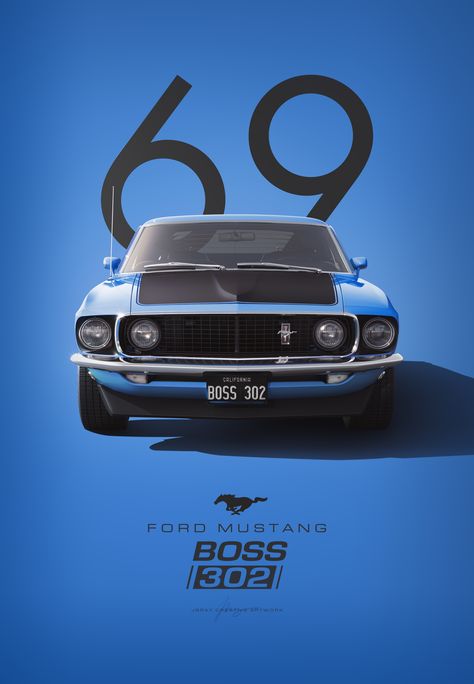 Special Edition Artwork of the 1969 Ford Mustang Boss 302 in Blue 1969 Ford Mustang Boss 429 Iphone Wallpaper, Mustang Poster, Boss 302 Mustang, 69 Mustang, Mustang Art, Ford Mustang 1969, Ford Mustang Wallpaper, 1969 Mustang, Ford Mustang Classic