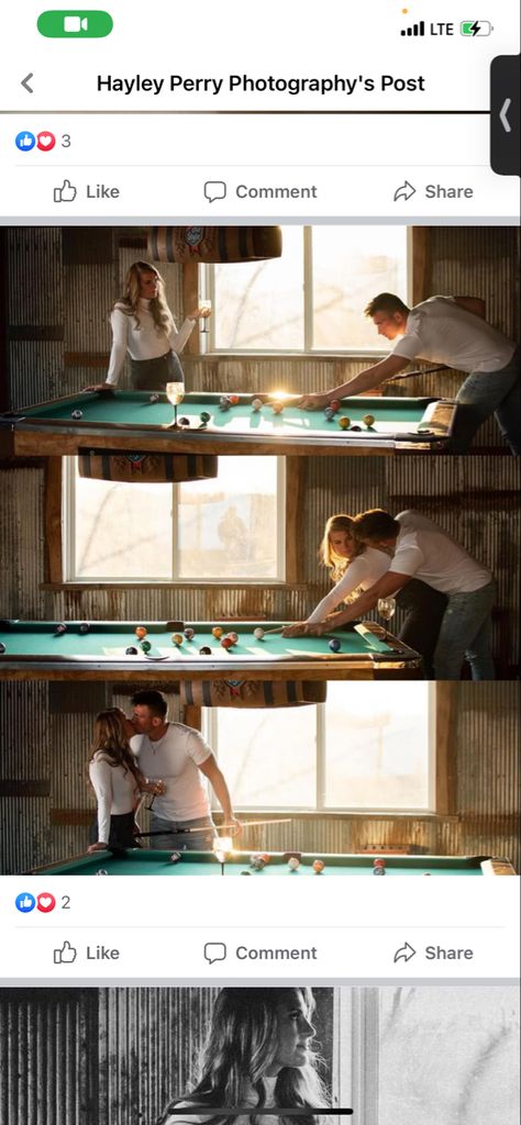 Pool Table Couple Photoshoot, Pool Hall Engagement Photos, Engagement Photos Playing Pool, Billiards Engagement Photos, Engagement Photos Pool Table, Pool Table Engagement Photos, Pool Engagement Photos, Billiards Photoshoot, Pool Table Photoshoot