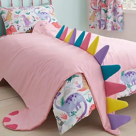 Room Decor For Girls, Kids Toddler Bed, Girls Bed, Dinosaur Room Decor, Dinosaur Bedroom, Dinosaur Room, Pink 3d, Pink Dinosaur, Girls Rooms