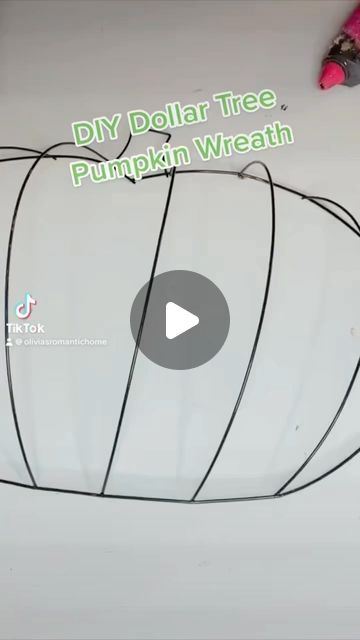 Pumpkin Wreath Diy Videos, Diy Metal Pumpkin Decor, Pumpkin Wreath Diy Mesh Ribbon, Dollar Tree Fall Door Decor, Dollar Tree Fall Wreaths Diy, Dollar Tree Wired Pumpkin, Pumpkin Deco Mesh Wreath, Pumpkin Frame Wreath Tutorial, Pumpkin Shaped Wreath Dollar Tree