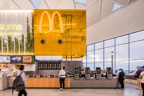 How Sydney Airport’s McDonald’s Kitchen in the Sky broke the Internet - News - Frameweb Sydney Airport, Drinks Design, Food Hall, Vogue Australia, Glass Boxes, Hospitality Design, Cafe Restaurant, Retail Design, Bar Design