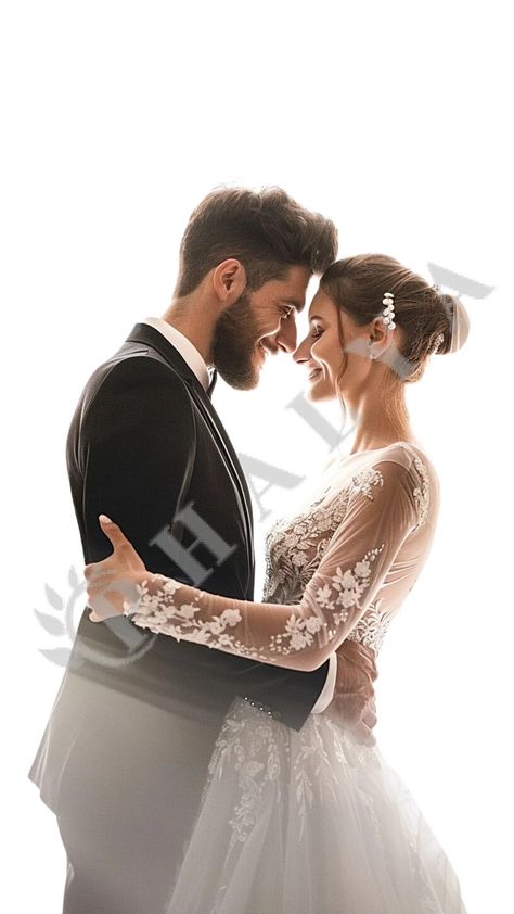 Phalya - bride and groom standing together Classic Black Tuxedo, Groom Pose, A Bouquet Of Flowers, White Gown, Black Tuxedo, White Gowns, Couple Photo, Bouquet Of Flowers, The Groom