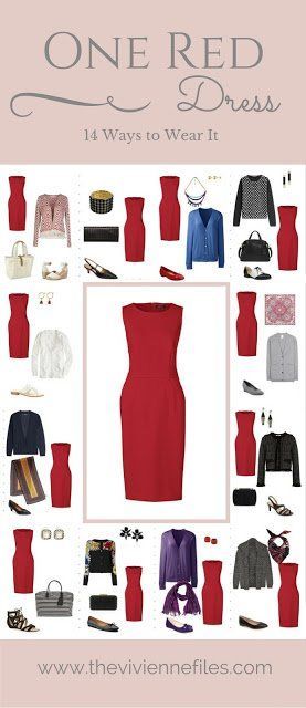 One Red Dress in a Capsule Wardrobe: Fourteen Ways to Wear It Red Dress Office Outfit, Red Dress Accessories, Stile Casual Chic, Vivienne Files, Red Dress Women, Red Dress Outfit, The Vivienne, Fashion Capsule, Stil Inspiration