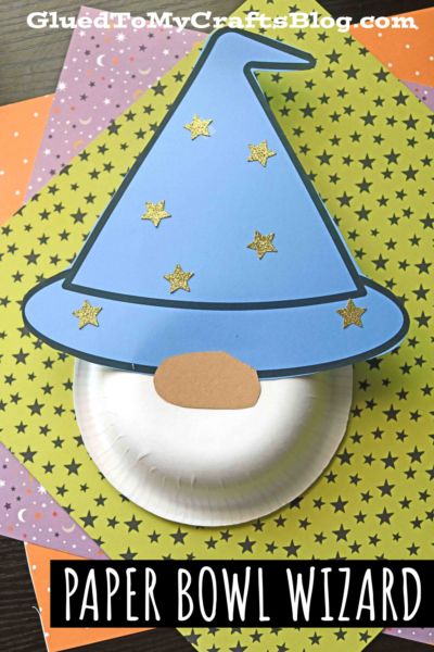 Paper Bowl Wizard Craft Idea For Kids Young Toddler Activities, Enchanted Creatures, Forest Crafts, Fairy Tale Crafts, Paper Bowl, Fantasy Craft, Enchanted Kingdom, Magic Theme, Magic Crafts