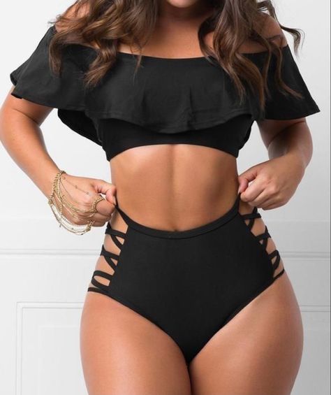 Bandage Swimsuit, Swimsuits Outfits, Swimming Bathing Suits, Ruffle Swimsuit, Cute Bathing Suits, Cute Swimsuits, Plus Size Swimsuits, Women's Swimwear, Black Swimsuit