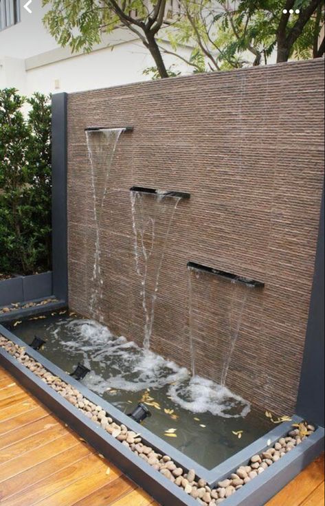 Water Wall Fountain, Kolam Koi, Taman Air, Garden Waterfall, Fountain Design, Waterfall Wall, Waterfalls Backyard, Outdoor Fountain, Luxury Garden