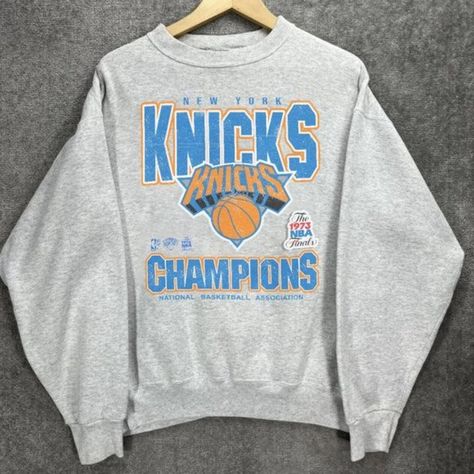 Vintage New York Knicks Basketball Sweatshirt 1973 NBA Finals Champions Shirt Knicks Sweatshirt, Knicks Basketball, Nba New York, Basketball Sweatshirts, Vintage Basketball, Champion Shirt, Nba Champions, Vintage New York, National Basketball Association