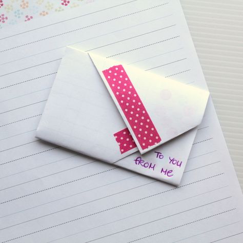 Fold a Rectangle Letter into an Envelope Fold Paper Into Envelope, Fold An Envelope, Homemade Envelopes, Letter Folding, Origami Envelope, How To Make An Envelope, Cute Envelopes, Envelope Lettering, How To Fold Notes