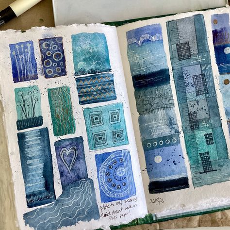 Karen Turner Stitching Life textile artist stitching by hand Square Sketchbook, Stitching By Hand, Handmade Sketchbook, Textile Art Embroidery, Sketchbook Cover, Watercolor Sketchbook, Textile Artist, Sketchbook Pages, Handmade Book