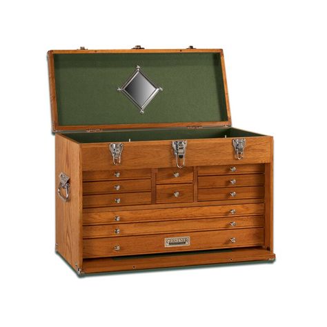 Gerstner International GI-T24 24" W 11-Drawer Tool Chest & Reviews | Wayfair Gerstner Tool Chest, Machinist Tool Chest, Wood Tool Chest, Machinist Tool Box, Hobby Storage, Red Oak Hardwood, Wood Tool Box, Tool Chests, Machinist Tools