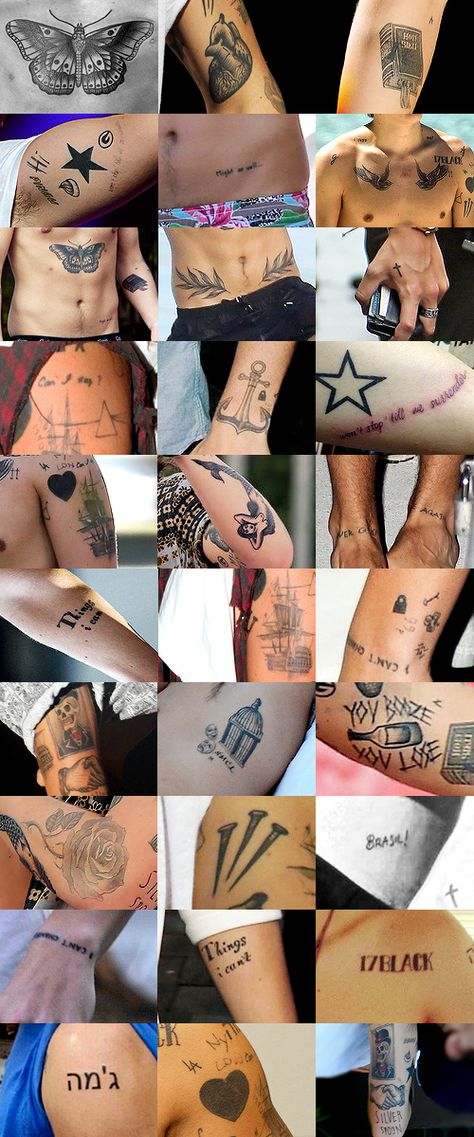 Harry Styles + tattoos One Direction Tattoos, Harry Tattoos, Harry Styles Louis Tomlinson, Fashion Art Direction, Harry Styles Tattoos, Harry Styles Nails, Harry Styles Funny, Harry Styles Imagines, One Direction Harry Styles