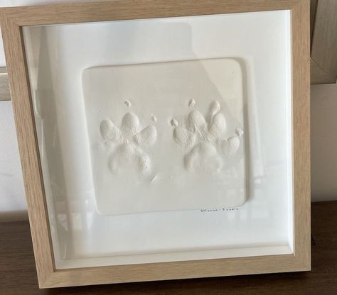 Pet Pawprint Keepsake, Paw Print Shadow Box Ideas, Pet Clay Paw Print, Baby Imprint, Dog Memory Box Frame, Framed Dog Paw Print, Pet Memorial Picture Frame, Baby Mold, Puppy Paw Prints