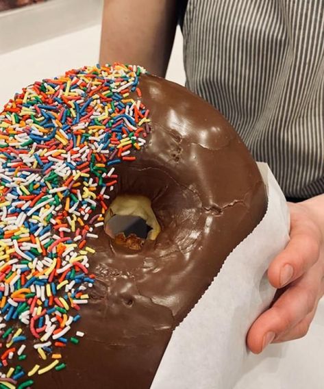 it's a big donut Big Donut, Donuts With Sprinkles, Chocolate Drawing, Big Donuts, Giant Donut, Chocolate Sprinkles, Chocolate Donuts, Donut Shop, Hot Soup