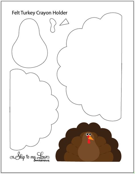 Felt turkey crayon holder template Felt Turkey Crayon Holder, Turkey Crayon Holder, Felt Turkey Pattern, Turkey Patterns Free Printable, Turkey Template Printable Free, Thanksgiving Sewing Projects, Turkey Decorations Diy, Turkey Outline, Felt Turkey